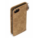 GranC wallet hoes taupe met drukknopen voor de iPhone SE (2022 / 2020) / 8 / 7 / 6(s)