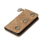 GranC wallet hoes taupe met drukknopen voor de iPhone SE (2022 / 2020) / 8 / 7 / 6(s)