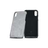 Pierre Cardin echt lederen hardcase hoes grijs voor de iPhone X / XS