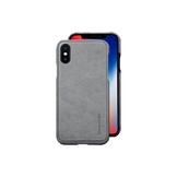 Pierre Cardin echt lederen hardcase hoes grijs voor de iPhone X / XS