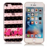 Softcase strepen en bloemen hoes voor de iPhone 7/iPhone 8/iPhone SE (2020