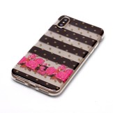 Softcase strepen en bloemen hoes voor de iPhone X / XS