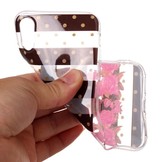 Softcase strepen en bloemen hoes voor de iPhone X / XS