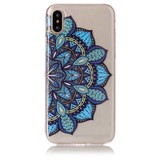 Softcase mandala bloem blauw hoes voor de iPhone X / XS
