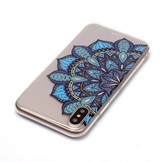 Softcase mandala bloem blauw hoes voor de iPhone X / XS