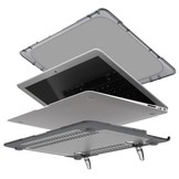 Sterke hardcase hoes grijs met pootjes voor de MacBook Air 13 inch (2010-2017)