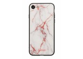 Lunso - marmeren backcover hoes - iPhone SE (2022 / 2020) / 8 / 7 / 6(s)- roze