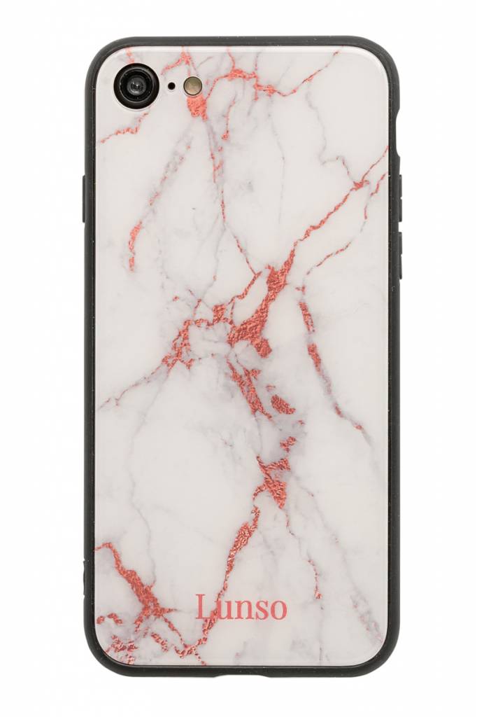 Relatieve grootte zien Nadenkend Lunso - marmeren backcover hoes - iPhone 7 / 8 / SE (2020) - roze