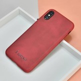 Lunso ultra dunne backcover hoes lederlook rood voor de iPhone X / XS