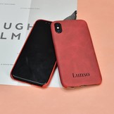 Lunso ultra dunne backcover hoes lederlook rood voor de iPhone X / XS