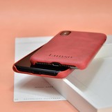 Lunso ultra dunne backcover hoes lederlook rood voor de iPhone X / XS