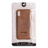 Lunso ultra dunne backcover hoes lederlook rood voor de iPhone X / XS
