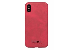 Lunso - ultra dunne backcover hoes - iPhone X / XS - lederlook rood