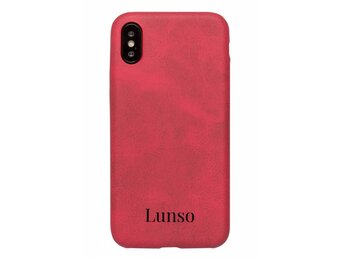 Lunso - ultra dunne backcover hoes - iPhone X / XS - lederlook rood