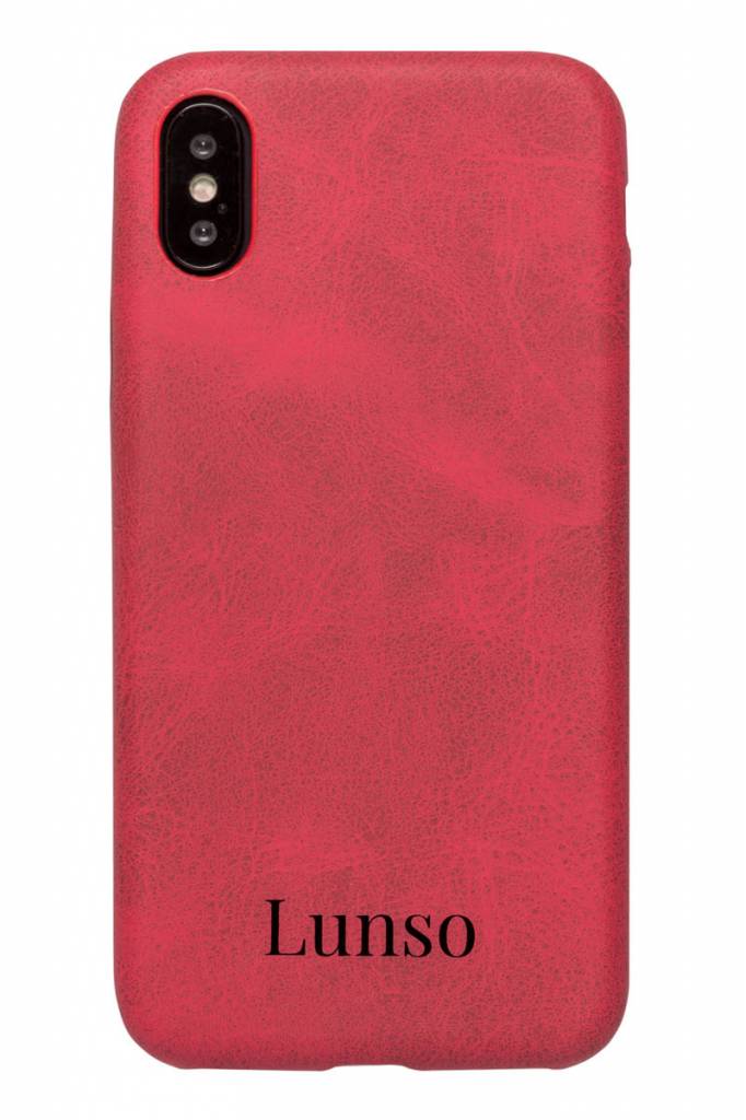 Lunso ultra dunne backcover hoes lederlook rood voor de iPhone X / XS