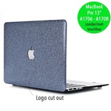 Lunso cover hoes glitter blauw voor de MacBook Pro 13 inch (2016-2019)