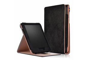 Lunso - sleepcover portret stand hoes - Kobo Clara HD - zwart