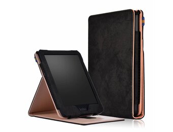 Lunso - sleepcover portret stand hoes - Kobo Clara HD - zwart