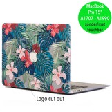 Lunso cover hoes Tropical leaves red voor de MacBook Pro 15 inch (2016-2020)