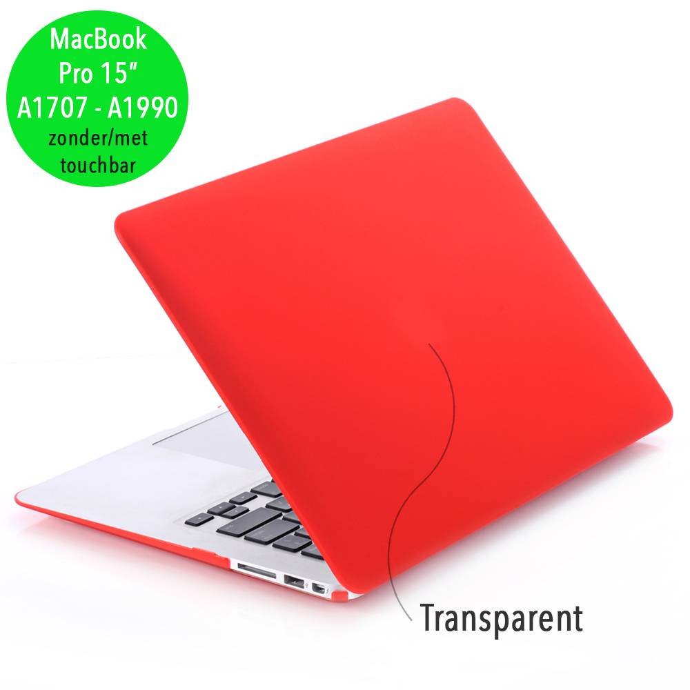 Lunso matte cover hoes rood voor de MacBook Pro 15 inch (2016-2020)