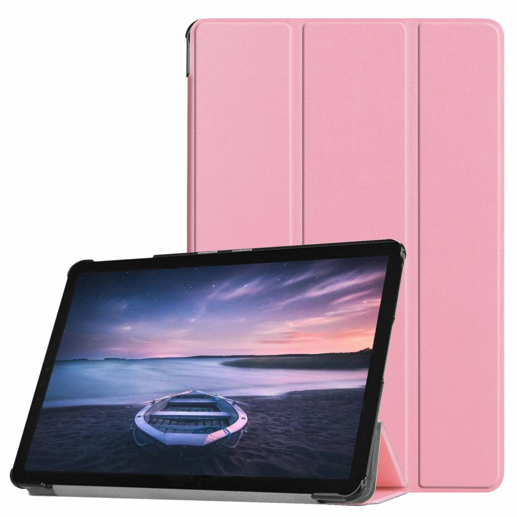 3-Vouw sleepcover hoes lichtroze voor de Samsung Galaxy Tab S4 10.5 inch