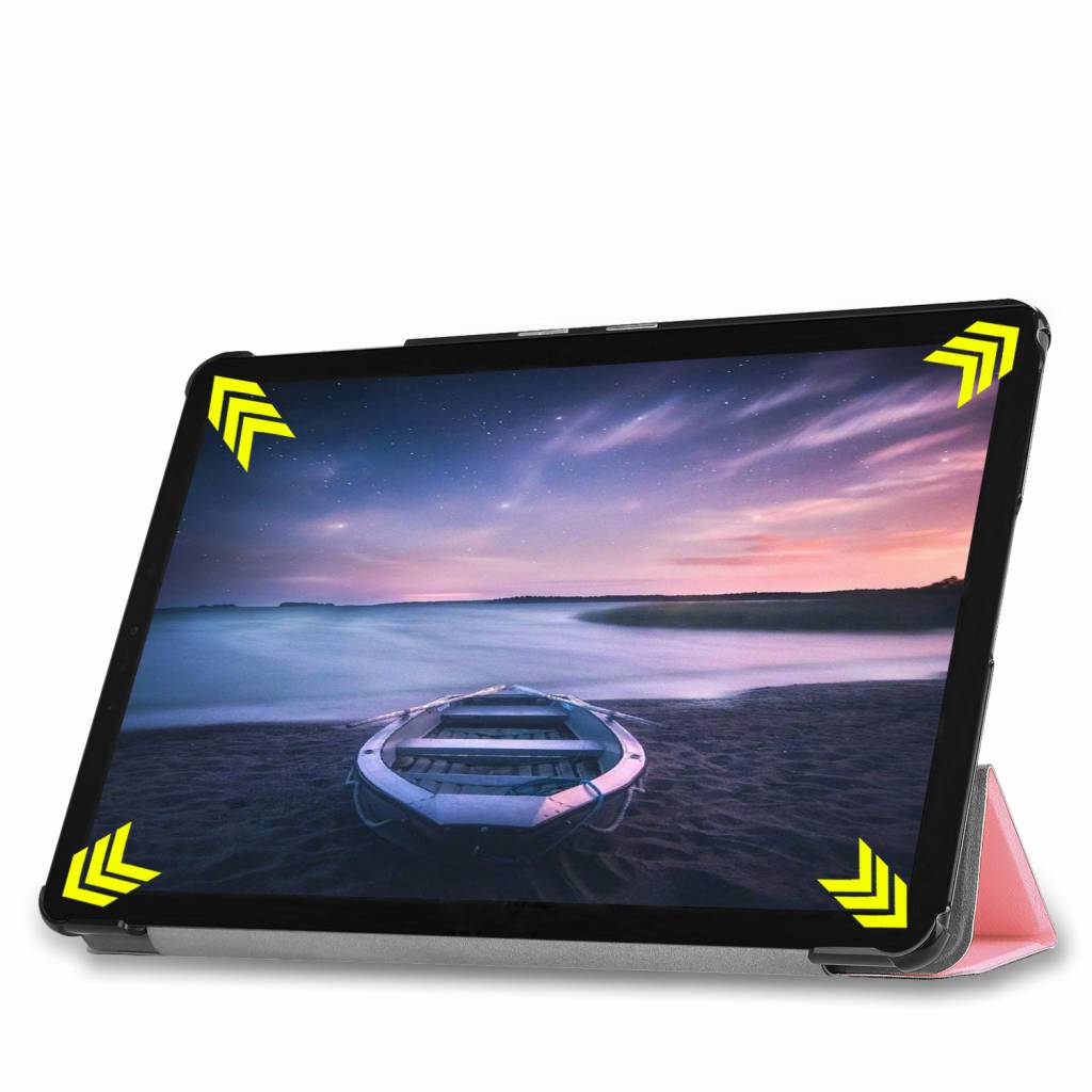 3-Vouw sleepcover hoes lichtroze voor de Samsung Galaxy Tab S4 10.5 inch