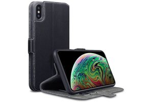 Qubits slim wallet hoes iPhone XS Max zwart