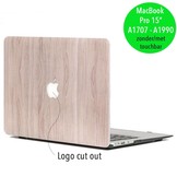 Lunso cover hoes houtlook lichtbruin voor de MacBook Pro 15 inch (2016-2020)