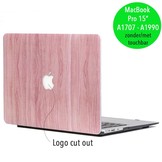 Lunso cover hoes houtlook roze voor de MacBook Pro 15 inch (2016-2020)