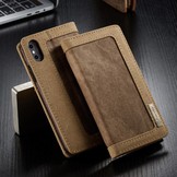 Caseme luxe wallet hoes bruin voor de iPhone XS Max