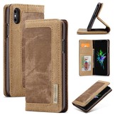 Caseme luxe wallet hoes bruin voor de iPhone XS Max