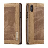 Caseme luxe wallet hoes bruin voor de iPhone XS Max