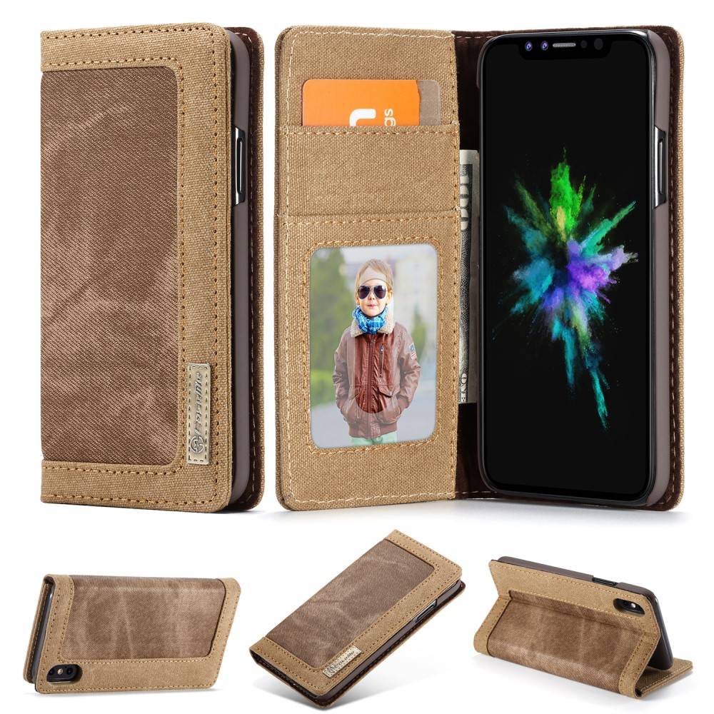 Caseme luxe wallet hoes bruin voor de iPhone XS Max