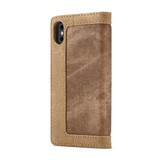 Caseme luxe wallet hoes bruin voor de iPhone XS Max