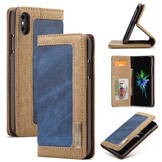 Caseme luxe wallet hoes blauw voor de iPhone XS Max