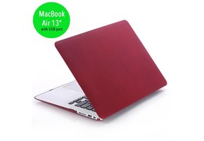 Lunso MacBook Air 13 inch (2010-2017) cover hoes - case - Sand bordeaux rood