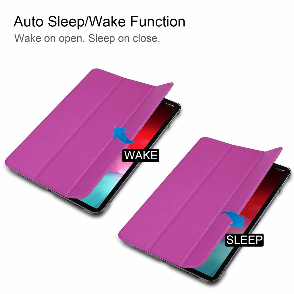 3-Vouw sleepcover hoes paars voor de iPad Pro 11 inch (2018-2019)