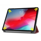 3-Vouw sleepcover hoes bordeaux rood voor de iPad Pro 11 inch (2018-2019)