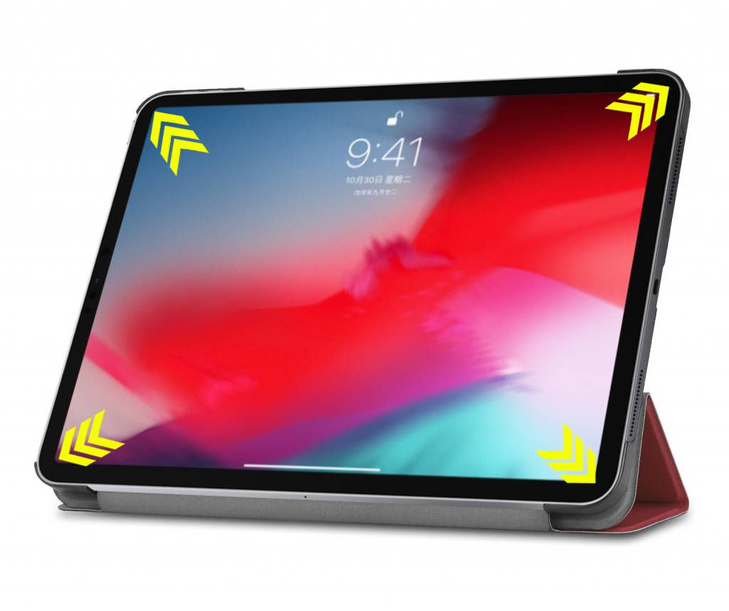 3-Vouw sleepcover hoes bordeaux rood voor de iPad Pro 11 inch (2018-2019)