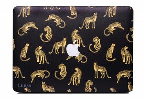 Lunso MacBook Air 13 inch (2010-2017) cover hoes - case - Leopard Black