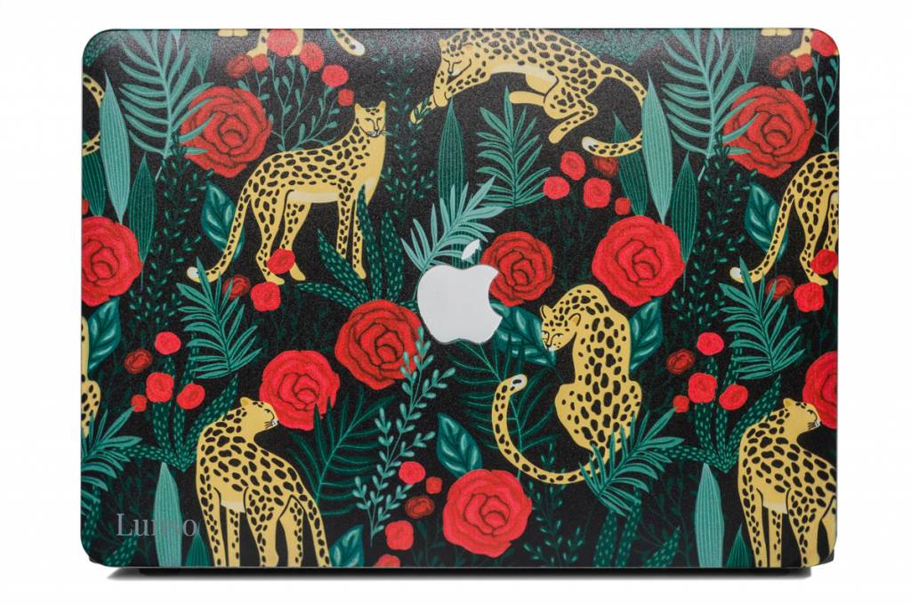 Lunso Leopard Roses cover hoes voor de MacBook Air 13 inch (2010-2017)