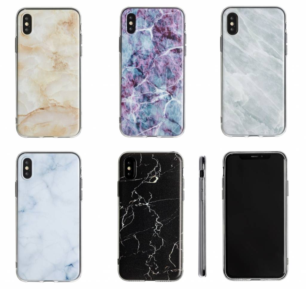 Lunso backcover hoes Marble Opal voor de iPhone XS Max