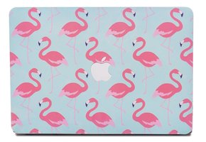 Lunso MacBook Air 13 inch (2018-2019) cover hoes - case - Flamingo Blue