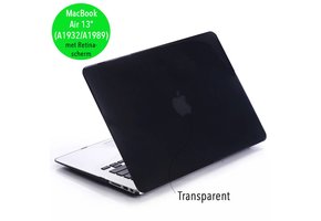 Lunso MacBook Air 13 inch (2018-2019) cover hoes - case - Glanzend zwart