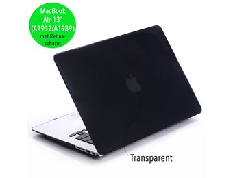 Lunso MacBook Air 13 inch (2018-2019) cover hoes - case - Glanzend zwart