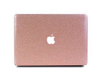 Lunso MacBook Air 13 inch (2018-2019) cover hoes - case - Glitter Rose Goud