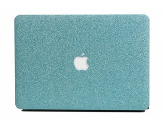 Lunso MacBook Air 13 inch (2018-2019) cover hoes - case - Glitter lichtblauw