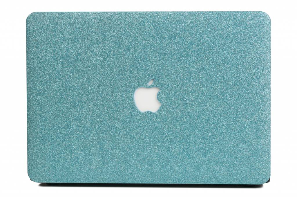 Glitter lichtblauw cover hoes voor de MacBook Air 13 inch (2018-2019)