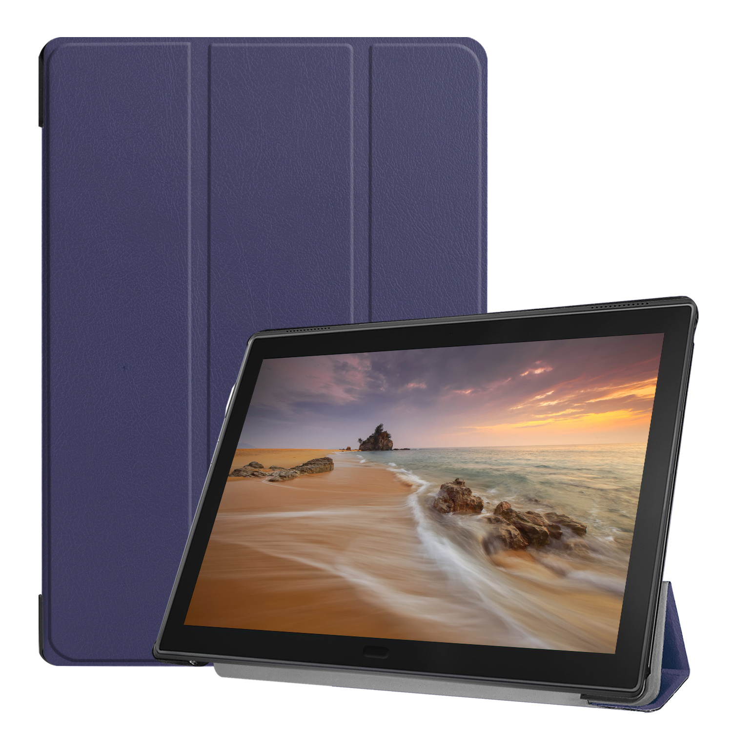 3-Vouw sleepcover hoes blauw voor de Lenovo Tab E10