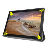 3-Vouw sleepcover hoes grijs voor de Lenovo Tab E10